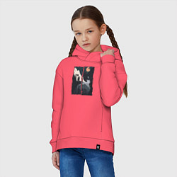 Толстовка оверсайз детская Оранжевая луна и дикий альпинизм, цвет: коралловый — фото 2