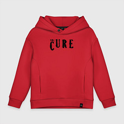 Толстовка оверсайз детская The Cure лого, цвет: красный