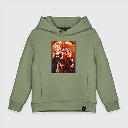 Толстовка оверсайз детская Тенген и Ренгоку красивые - Клинок рассекающий дем, цвет: авокадо