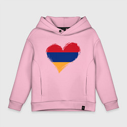 Толстовка оверсайз детская Сердце - Армения, цвет: светло-розовый