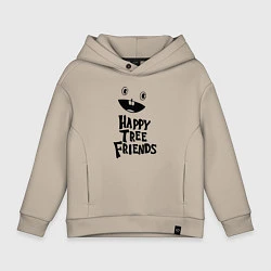 Толстовка оверсайз детская Happy Three Friends - LOGO, цвет: миндальный