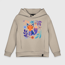 Толстовка оверсайз детская Лисичка в скандинавском стиле, цвет: миндальный