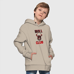 Толстовка оверсайз детская Bull Bitcoin Club, цвет: миндальный — фото 2