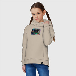Толстовка оверсайз детская Перед полетом, цвет: миндальный — фото 2