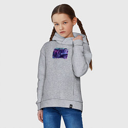 Толстовка оверсайз детская Мотоцикл в стиле киберпанк, цвет: меланж — фото 2