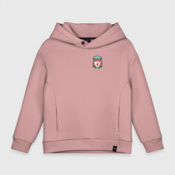 Толстовка оверсайз детская Ливерпуль Логотип, цвет: пыльно-розовый