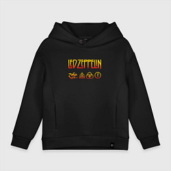 Толстовка оверсайз детская Led Zeppelin - logotype, цвет: черный