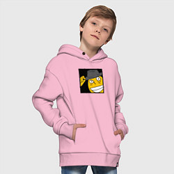 Толстовка оверсайз детская Рофлан здарова, цвет: светло-розовый — фото 2