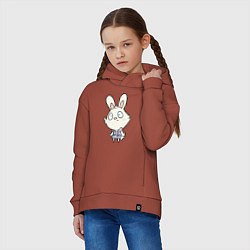 Толстовка оверсайз детская Rabbit - Dont Know, цвет: кирпичный — фото 2