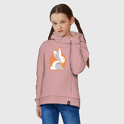 Толстовка оверсайз детская Orange Rabbit, цвет: пыльно-розовый — фото 2