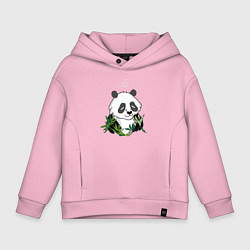 Толстовка оверсайз детская Спящая панда ZZZ, цвет: светло-розовый