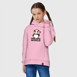 Толстовка оверсайз детская Панда - Правители Мира, цвет: светло-розовый — фото 2
