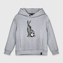 Толстовка оверсайз детская White-Black Rabbit, цвет: меланж