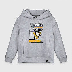 Толстовка оверсайз детская Питтсбург Пингвинз НХЛ, цвет: меланж