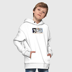 Толстовка оверсайз детская Мисато, Аска, Рэй, цвет: белый — фото 2