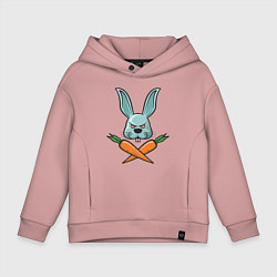 Толстовка оверсайз детская Carrot - Bunny, цвет: пыльно-розовый