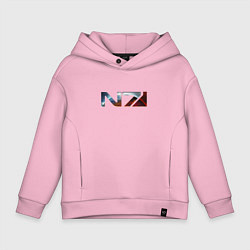 Толстовка оверсайз детская Mass Effect N7 -Shooter, цвет: светло-розовый
