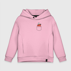 Толстовка оверсайз детская Пачита в кармашке - Человек бензопила, цвет: светло-розовый