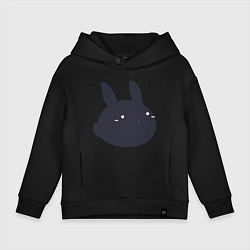 Толстовка оверсайз детская Черный кролик - минимализм, цвет: черный