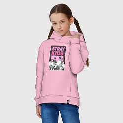 Толстовка оверсайз детская Stray Kids boy band, цвет: светло-розовый — фото 2