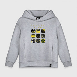Толстовка оверсайз детская Twenty One Pilots коллаж, цвет: меланж