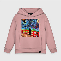 Толстовка оверсайз детская Безликий Гог, цвет: пыльно-розовый