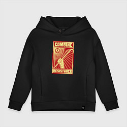 Толстовка оверсайз детская Сопротивление комбайнам, цвет: черный