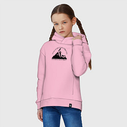 Толстовка оверсайз детская Горы и надпись: Лучше гор только горы, цвет: светло-розовый — фото 2
