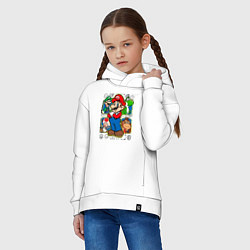 Толстовка оверсайз детская Супер Марио, цвет: белый — фото 2