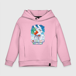 Толстовка оверсайз детская С Новым Годом 2023!, цвет: светло-розовый