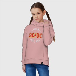 Толстовка оверсайз детская AC-DC Высокое напряжение, цвет: пыльно-розовый — фото 2