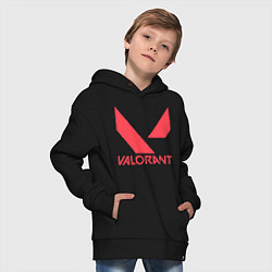 Толстовка оверсайз детская Valorant - logo, цвет: черный — фото 2