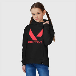 Толстовка оверсайз детская Valorant - logo, цвет: черный — фото 2