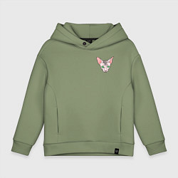 Толстовка оверсайз детская Лысый сфинкс, цвет: авокадо
