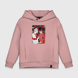 Толстовка оверсайз детская Langa Hasegawa and Reki Kyan, цвет: пыльно-розовый