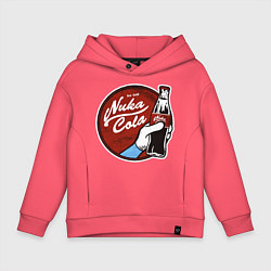 Толстовка оверсайз детская Nuka cola sticker, цвет: коралловый