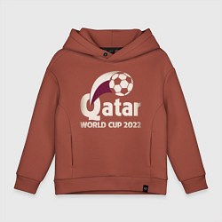Толстовка оверсайз детская World Cup 2022, цвет: кирпичный