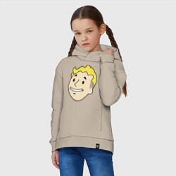 Толстовка оверсайз детская Vault boy head, цвет: миндальный — фото 2