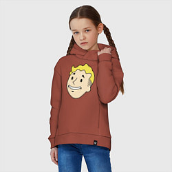 Толстовка оверсайз детская Vault boy head, цвет: кирпичный — фото 2