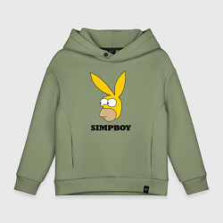 Толстовка оверсайз детская Simpboy - rabbit Homer, цвет: авокадо