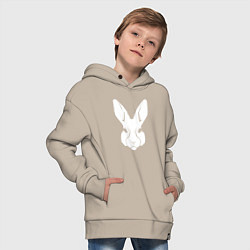 Толстовка оверсайз детская White rabbit head, цвет: миндальный — фото 2