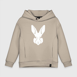 Толстовка оверсайз детская White rabbit head, цвет: миндальный