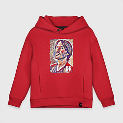 Толстовка оверсайз детская Киану Ривз - известный киноактёр, цвет: красный