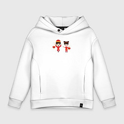 Толстовка оверсайз детская Мальчик и девочка празднуют китайский новый год, цвет: белый