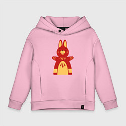 Толстовка оверсайз детская Red bunny, цвет: светло-розовый