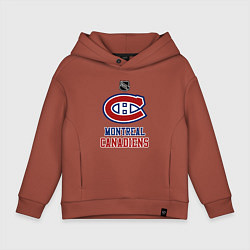 Толстовка оверсайз детская Монреаль Канадиенс - НХЛ, цвет: кирпичный