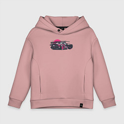 Толстовка оверсайз детская JDM Girl, цвет: пыльно-розовый