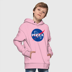 Толстовка оверсайз детская Nasa - pizza, цвет: светло-розовый — фото 2