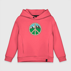 Толстовка оверсайз детская Peace nature, цвет: коралловый