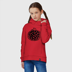 Толстовка оверсайз детская Гранат в разрезе скетч, цвет: красный — фото 2